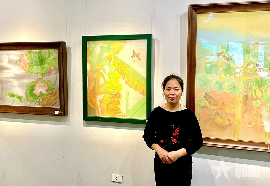 Nữ họa sĩ tả cảnh sống động qua tranh lụa